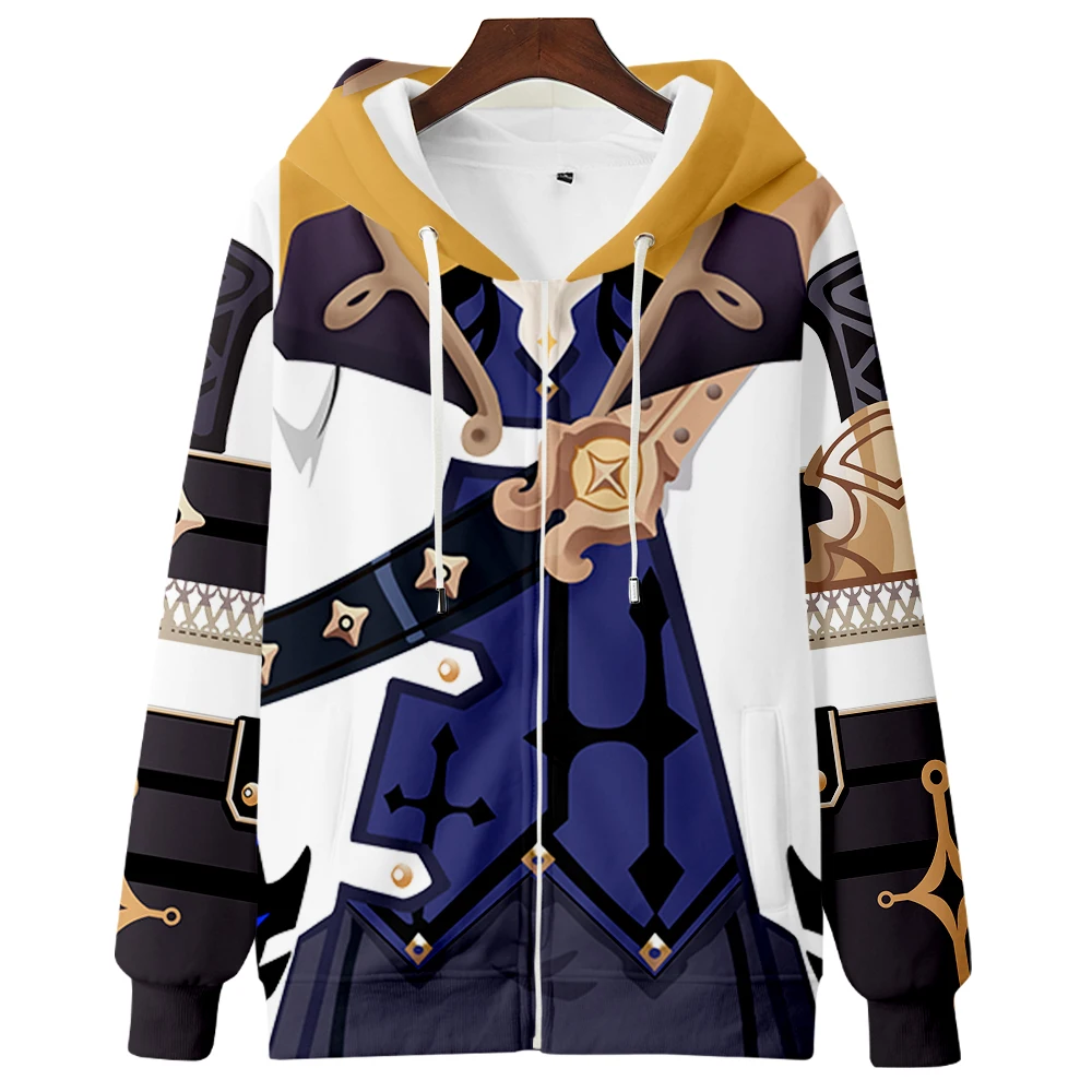 Genshin Impact Zip-up hoodie Hu Tao Cosplay 3D Sweatshirts Men Woman Hooded Casual Street Cartoon kids Pullovers Clothing