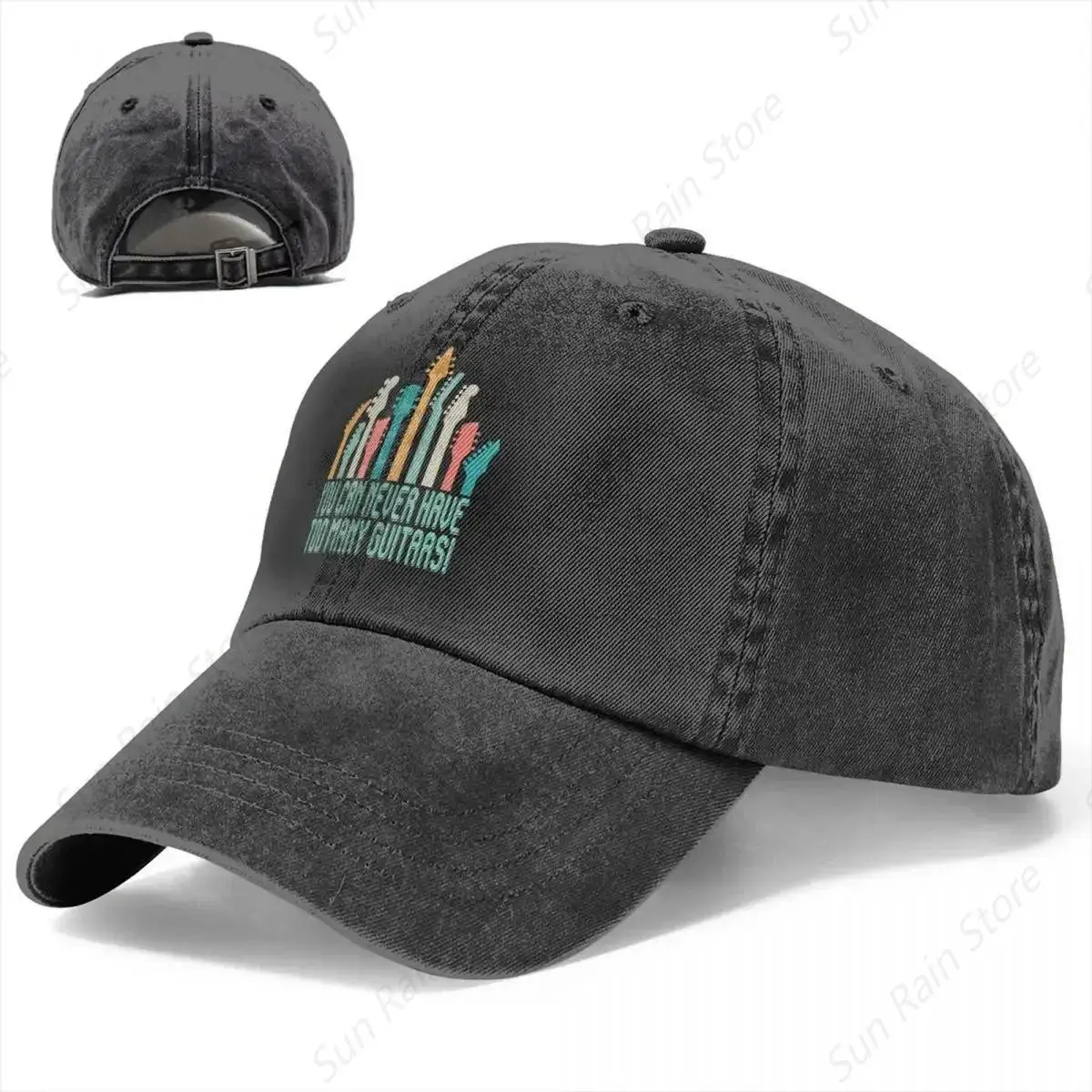 Boné de beisebol masculino lavado, Você nunca pode ter muitos caminhoneiro Snapback Cowboy Caps Dad Hat, Guitarra Rock Golf Chapéus