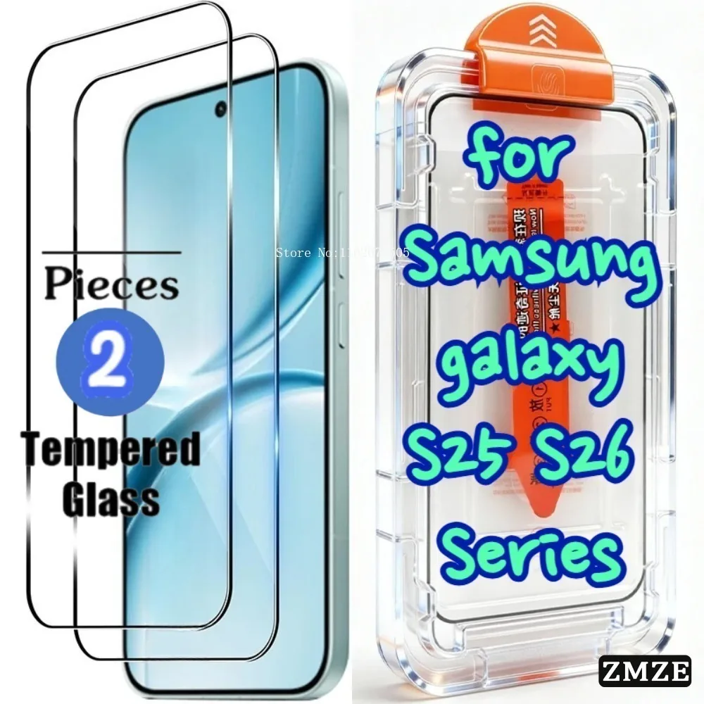 

2 Pcs HD Clear Tempered Glass Film For Samsung galaxy S26 S25 Plus S25 S26Ultra S25 FE S25Edge Dust Freer Screen Protector Film