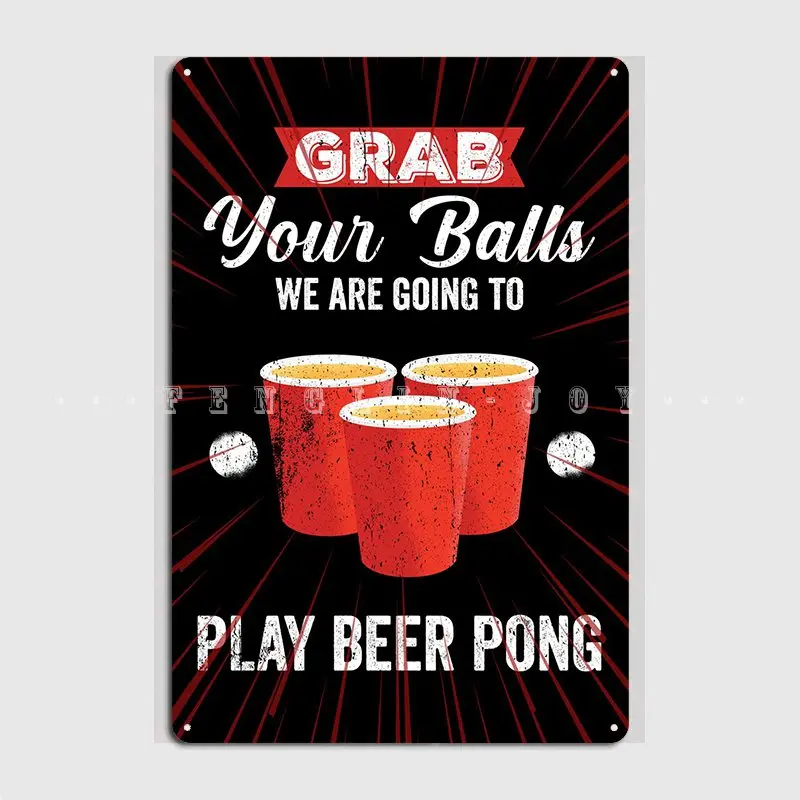 Letrero Metálico Divertido de Beer Pong, Placa Decorativa para Pared, Diseño de Pub, Club, Bar, Pintura Decorativa, Letrero de Metal