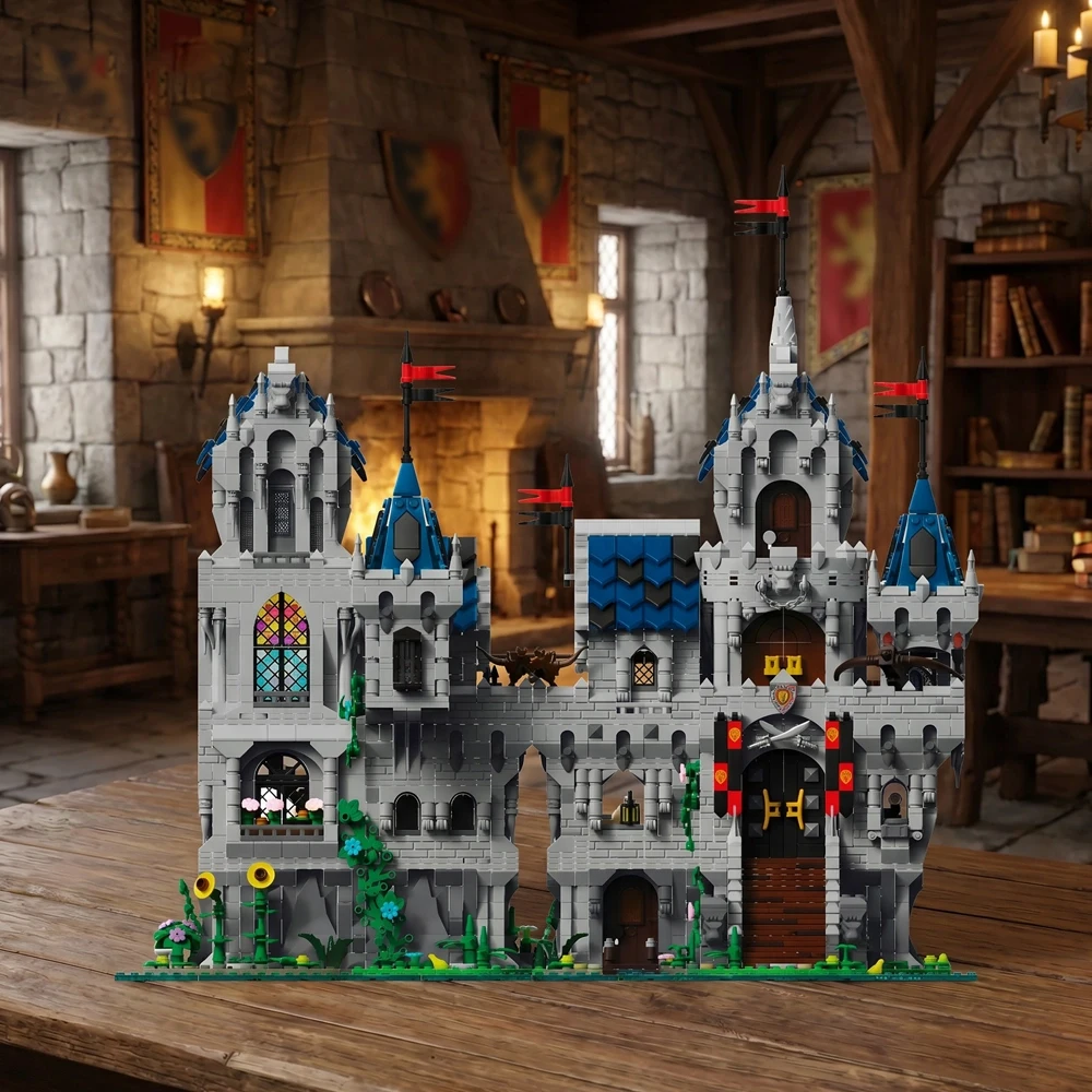 Lion Castle Royal Modular Buildings Blocks Sets Medieval Fortress City Street View House Architecture Assembly Brick Model Kit Adults DIY Collectible Gift 3967PCS