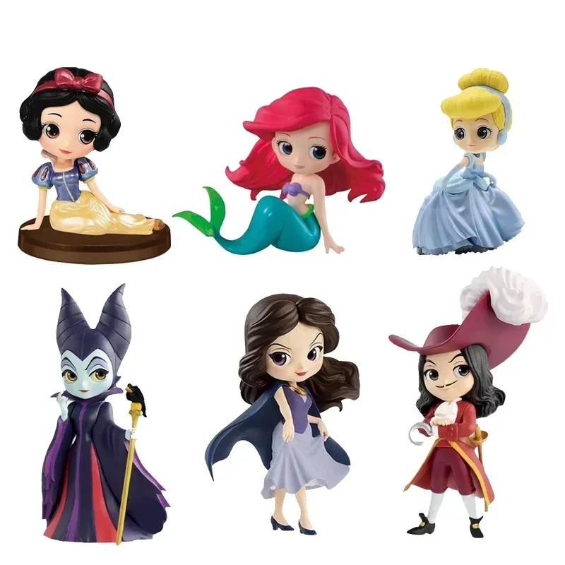 BANDAI Anime Disney Princess Maleficent Ariel Jasmine Snow White Gifts for Children Genuine Action Figure Model Toys