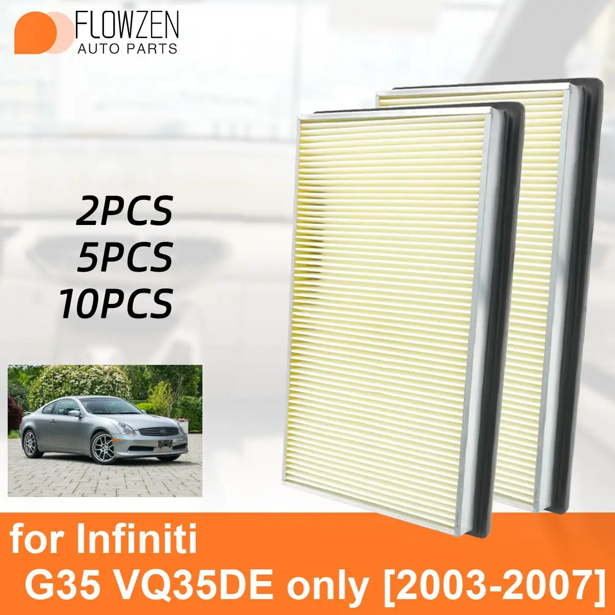 Car Cabin Air Filter for Infiniti G35 VQ35DE only 2003-2007 Auto Filters Carbon Fiber CA4309 16546-0Z000 16546-70J10 16546-V0100