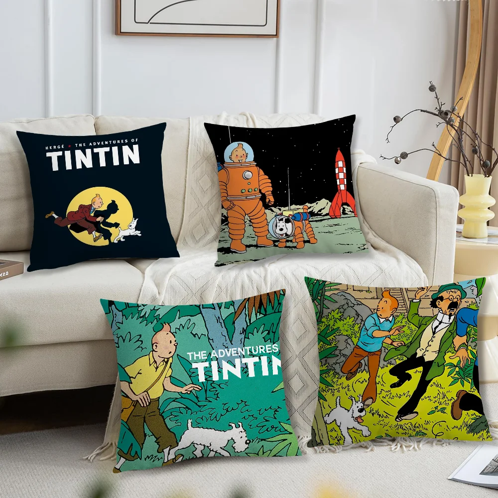 Anime The A-Adventures of T-Tintins Comfortable soft Pillow Case for Sofa Living Room Home office Decor Protective Covers