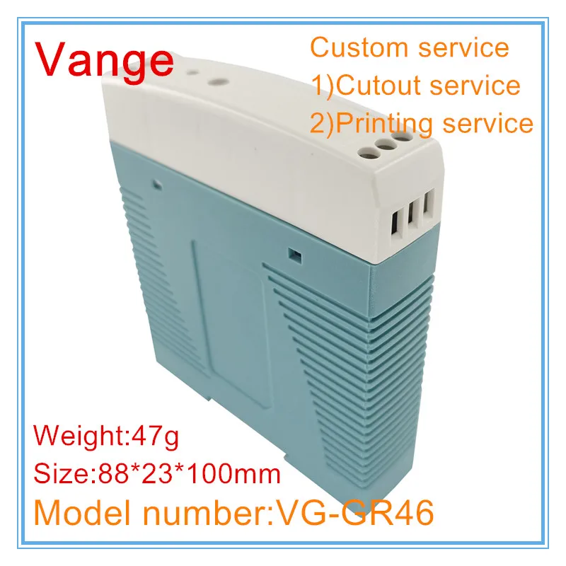 Vange din rail outlet box 88*23*100mm PC plastic enclosure case