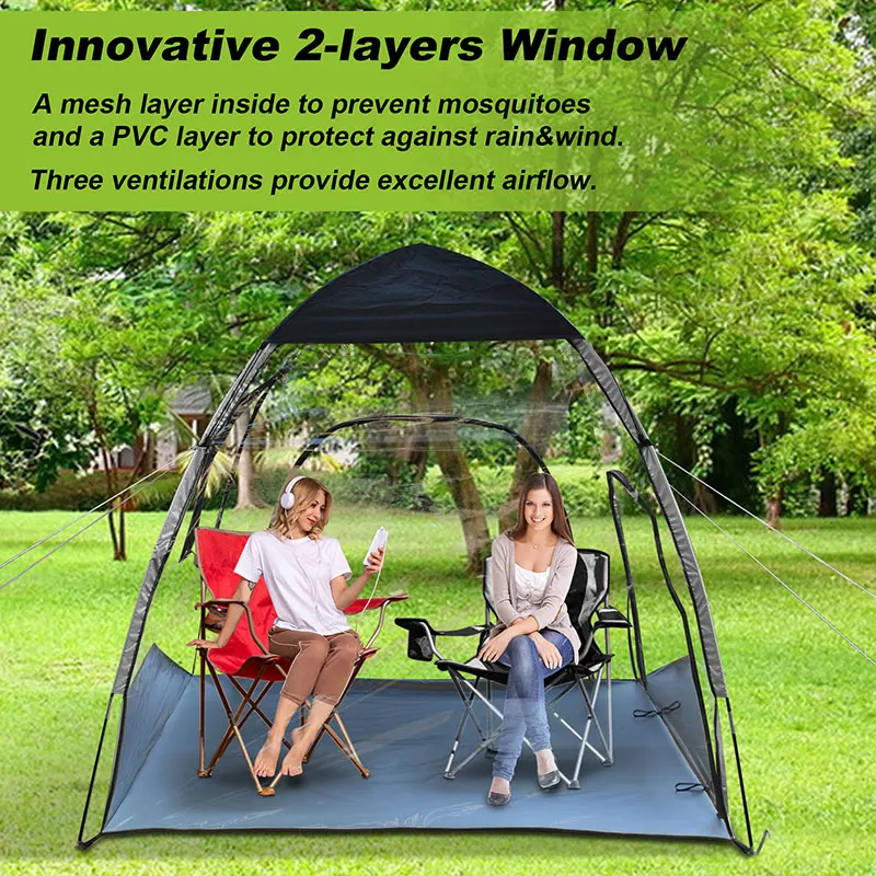 Sport Tent with Removable Top Cover, All Weather Shelter with Sealed Floor, Clear Bubble Tent, for Outdoor Sports Games&Events