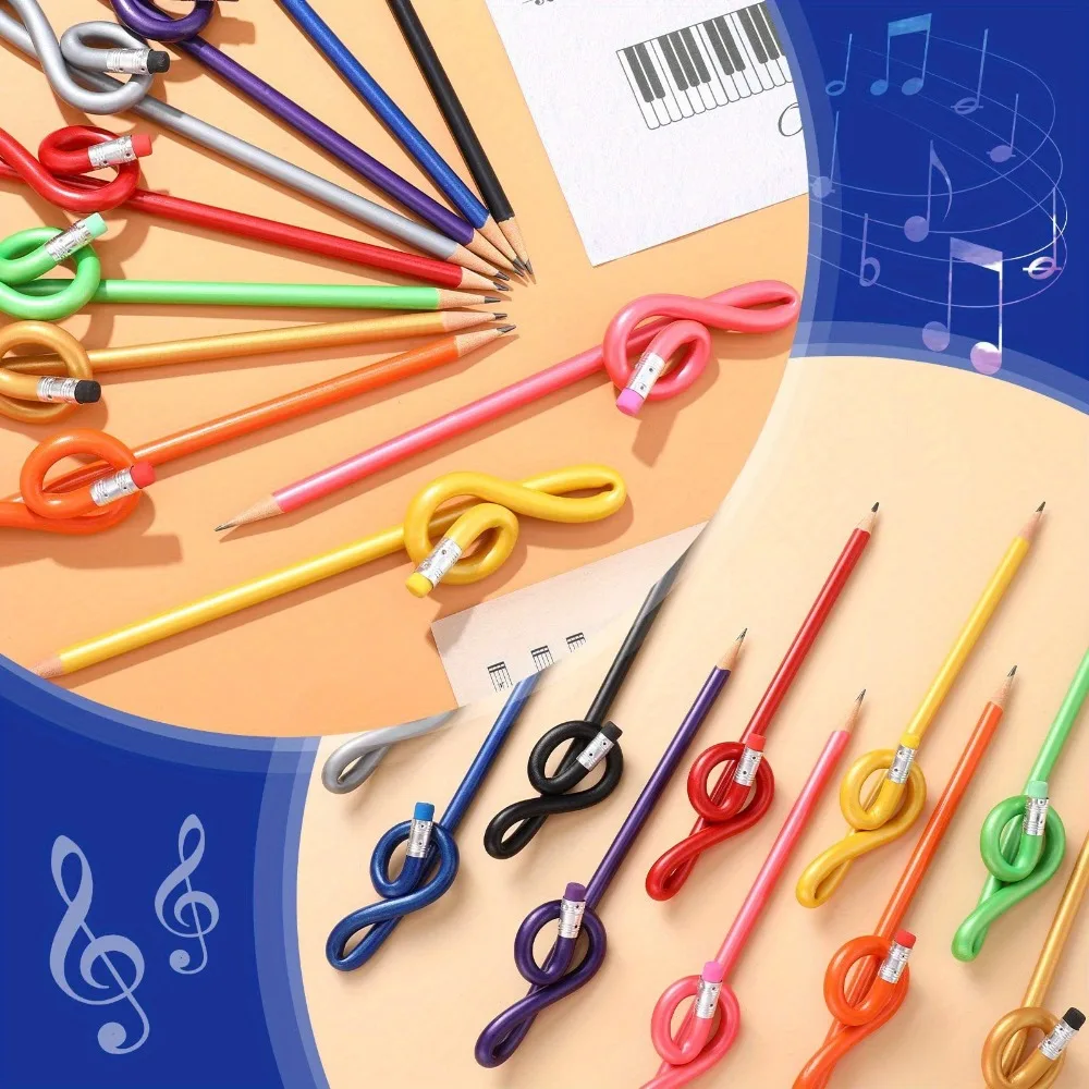 5–50 Stück Musik-Bleistifte, bunte Musiknoten, Stifte, Lehrertag, Höhen für Klavier, Lehrer, Studenten, Heimbüro, Schulbedarf – Detail 5