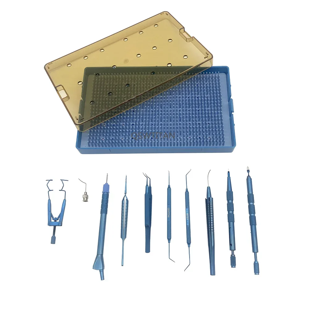 Capsulorhexis Forceps Qswtitan Ophthalmic Micro Coaxial Set  Diamond Knife eyes surgical Instruments Ophthalmic Set