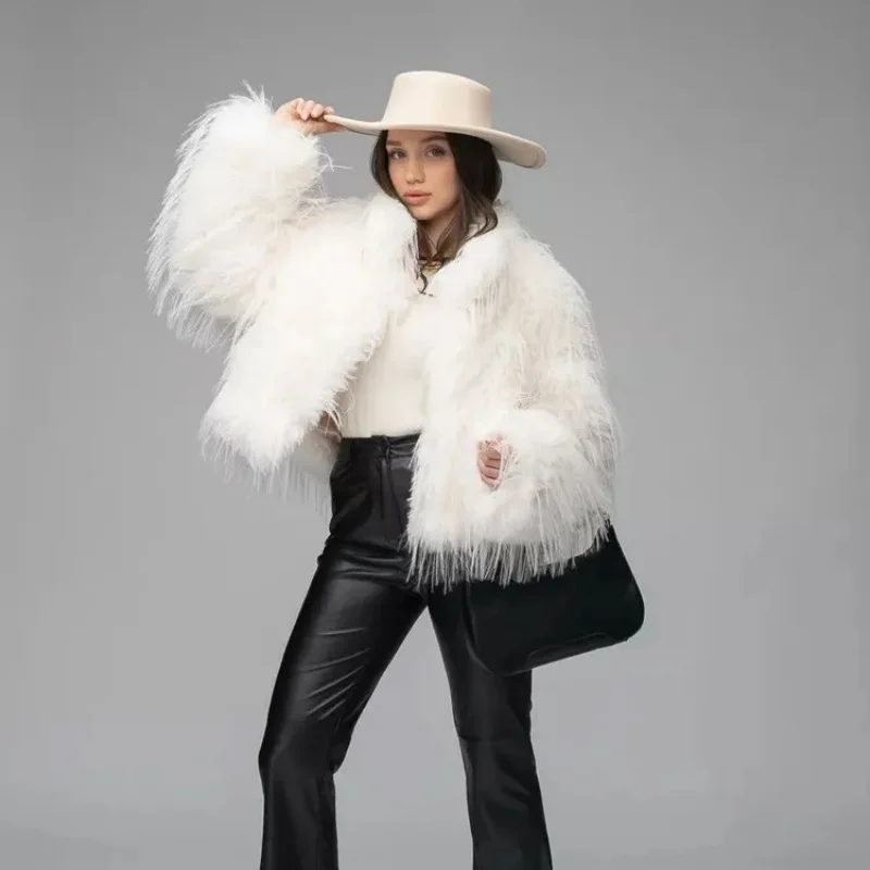 معطف نسائي شتوي جديد سميك ورقيق وعصري ودافئ من الفرو الصناعي، ملابس نسائية من الفرو الصناعي