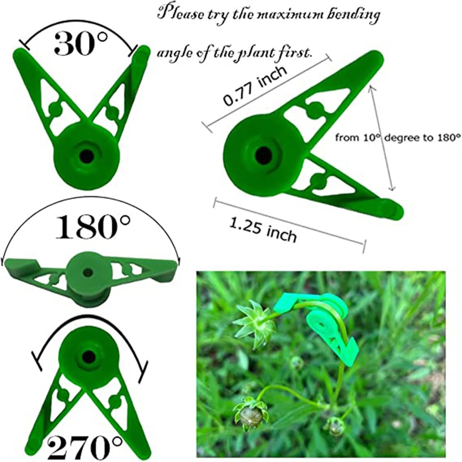 10Pcs 360° Adjustable Plant Branch Bending Training Clip Planting Low-Stress Training Clip Bonsai Stem Trainer Horticulture Clip