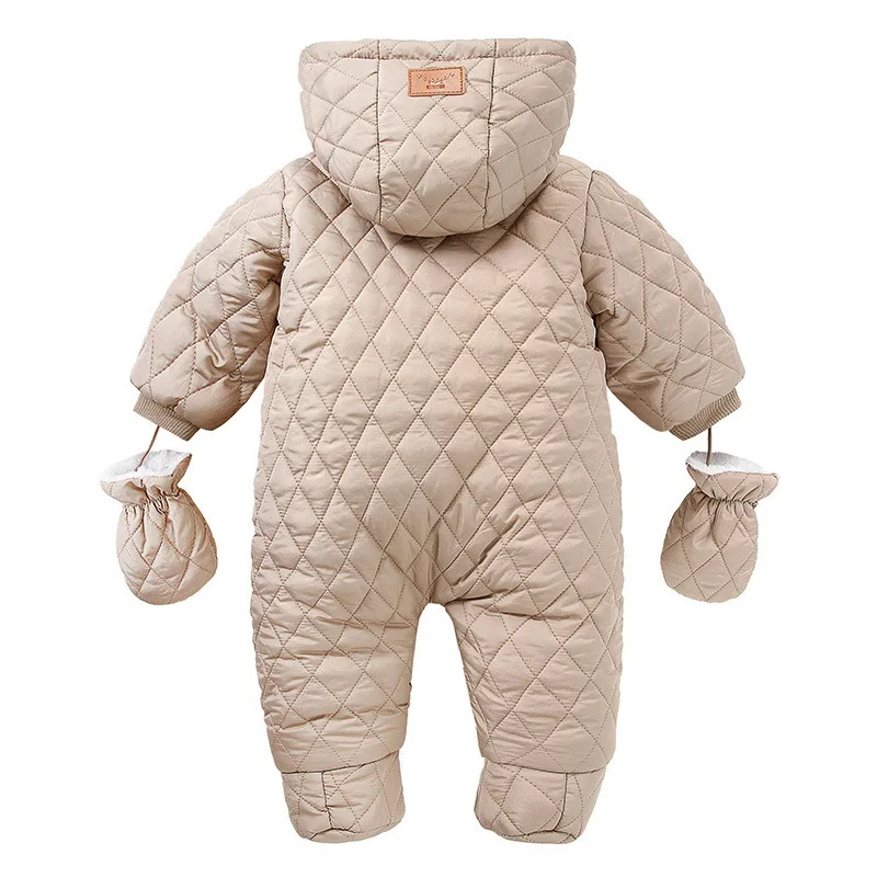 UNIFEMEN 2024 Baby Boy Winter Jumpsuit Plus Velvet Warm Newborn Baby Overalls Infant Girl Snowsuit Toddler Romper Outerwear Coat