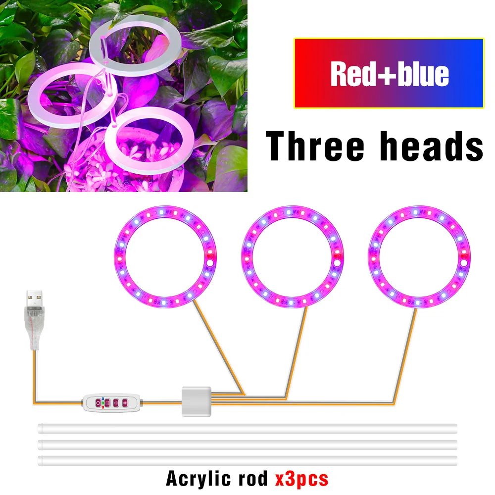 LED Phytolamp Indoor Kweeklampen Volledige Spectrum Hydrocultuur Plant Lamp Voor Bloemzaden Teelt DC5V USB LED Groei Licht