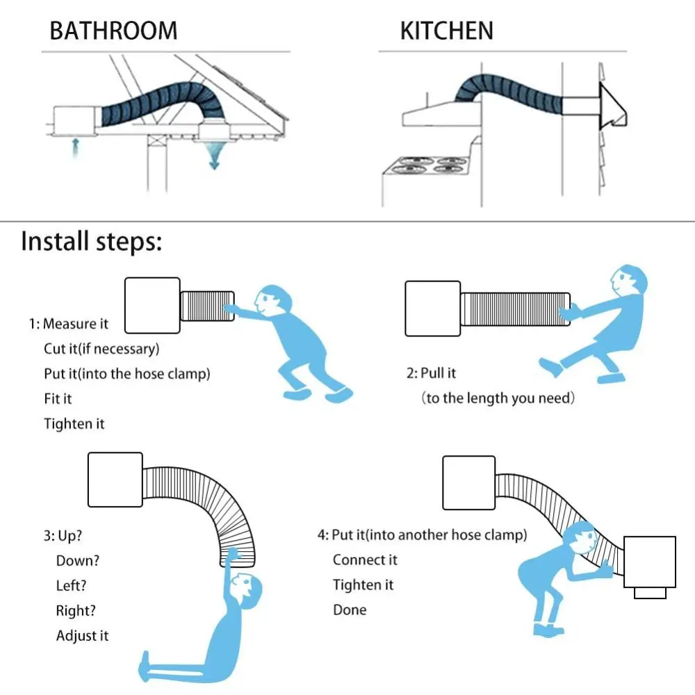 Mangueira Flexível de 4 Polegadas para Secadora com 2 Braçadeiras de Aço Inoxidável, Isolada e de Alta Resistência com Proteção de Seis Camadas