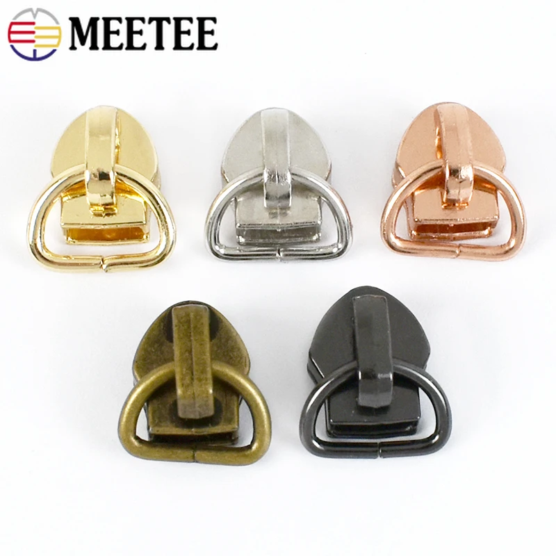 50/100Pcs 5# D Ring Zipper Sliders Nylon Zip Pullers for Garment Sewing Decor Zippers Repair Kit DIY Zips Replace Accessories