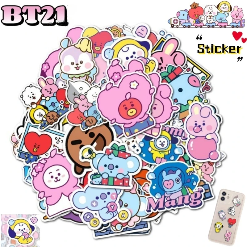

BT21 Koya Shooky Chimmy Tata Anime Decorative Stickers for Boys and Girls Student Water Bottles Suitcases Graffiti Stickers