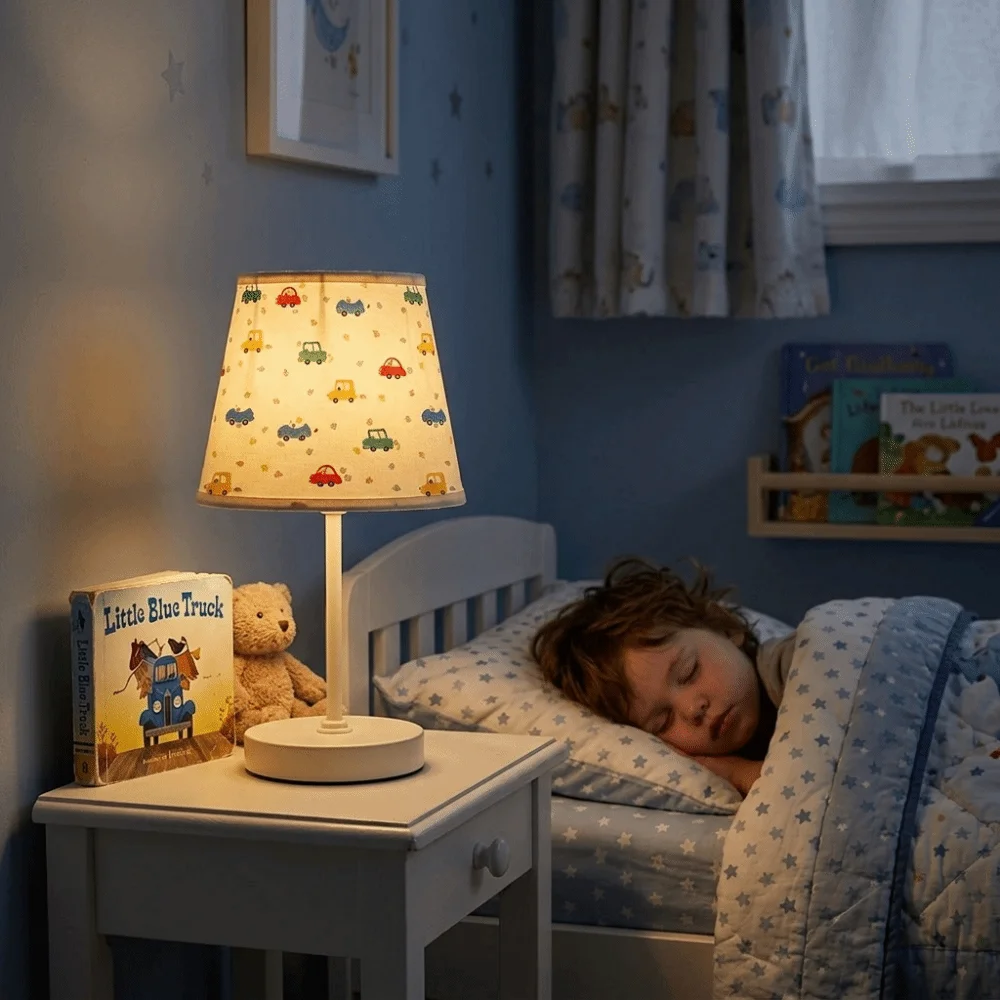 Soft Fabric Car Table Lamp Lightweight Material Non-Glare Lighting Bedside Desk Lamp Cartoon Appearance Cozy Soft Glow