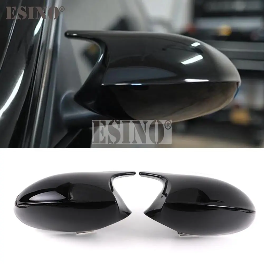 

2 x ABS Bright Black Oxhorn Style Rearview Side Mirror Replacement Covers Cases For BMW E87 E81 E82 E90 E91 E92 Before Facelift