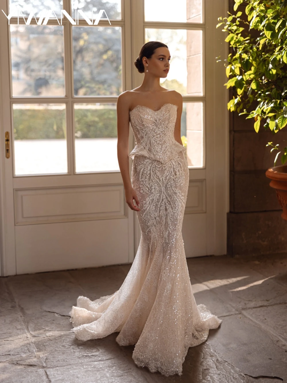 

Exquisite Beaded With Corset Wedding Dress Lace Appliques Mermaid Long Bridal Gown Customized Sweetheart Neck Dresses For Bride