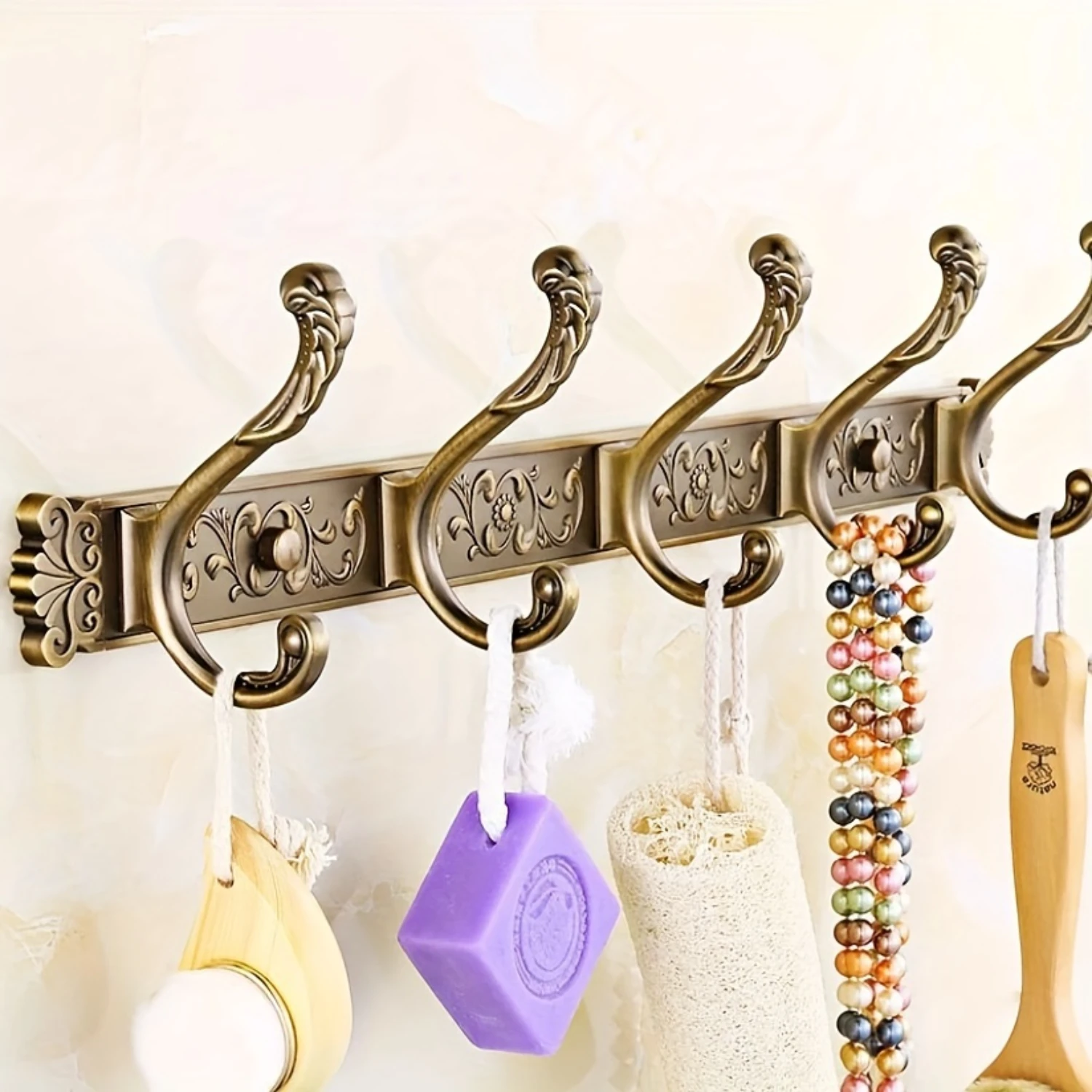 Retro Row Hook for Hanging Clothes - Aesthetic Room Decor and Bedroom Decor for Floating Shelves and Wardrobe