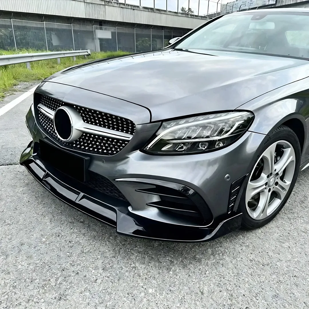 لمرسيدس بنز C الفئة W205 C180 C200 C260 C250 0300 2014-2018 الجبهة حافة مصد السيارة الذقن الديكور تومينغ اكسسوارات الخائن