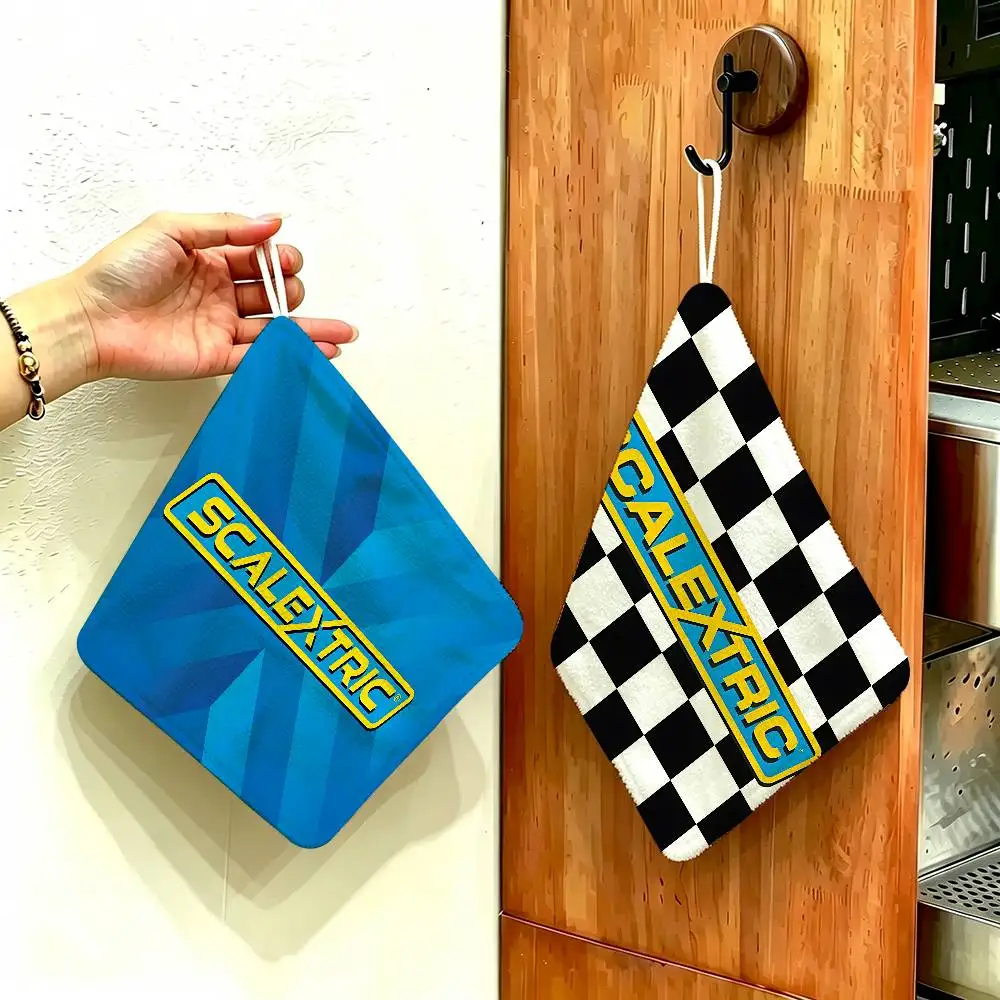Scalextrics Model Soft Polyester Cotton Towel, Hanging Kitchen Style Hand Wiping Cloth for Restaurant Home