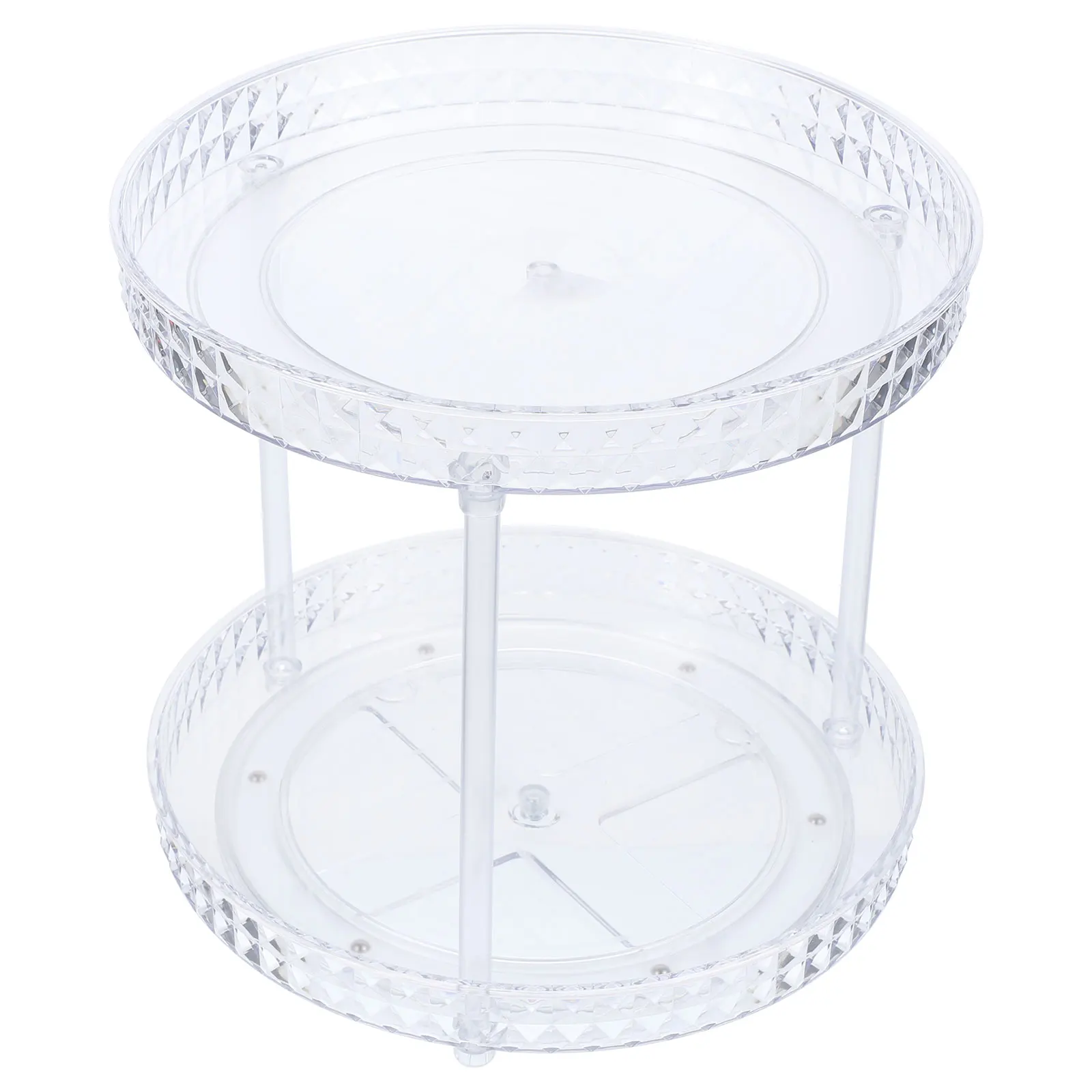 

Double Layer Spice Rack 360 Degree Rotatable Condiment Holder Jar Kitchen Desktop Turntable Small Size Storage Solution Rotation
