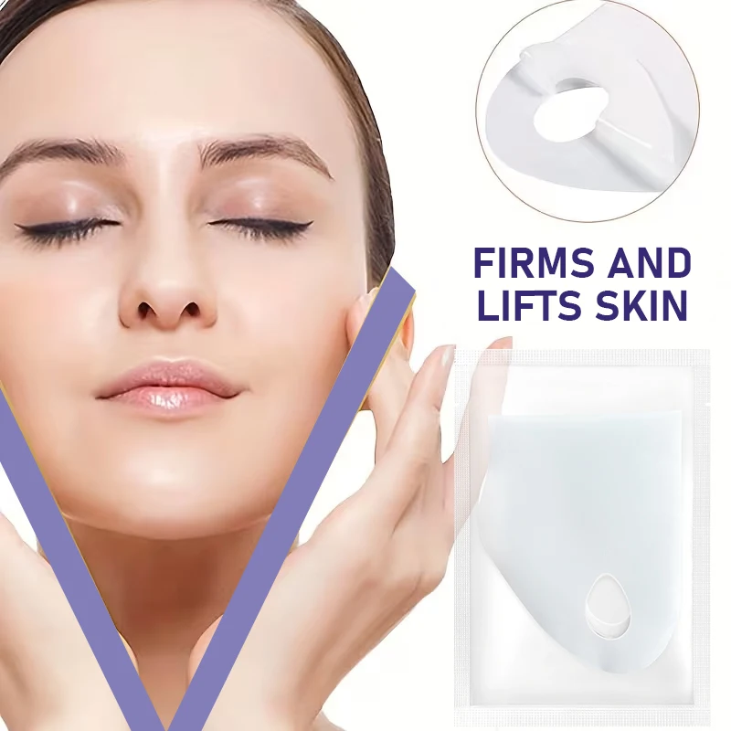 5Pcs/10Pcs Chin-Lifting V-Shaped Mask, Deeply Hydrating, Plumping and Moisturizing, Softens Skin and Defines Jawline, Nourishes Skin, Antioxidants and Firms Skin, Suitable for All Skin Types, Korean Skincare Products, Facial Mask, Unisex