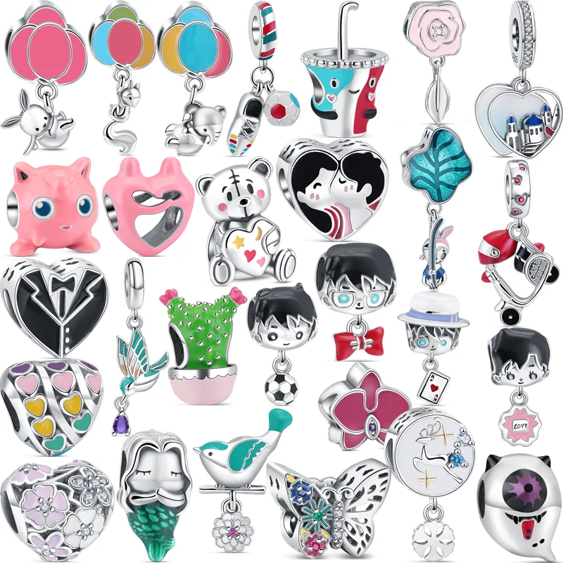 

Original Balloon Football Drink Cup Frog Lotus Leaf Electric Car Love Heart Beads Fit Pandora Charms Bracelet 925 Silver Jewelry