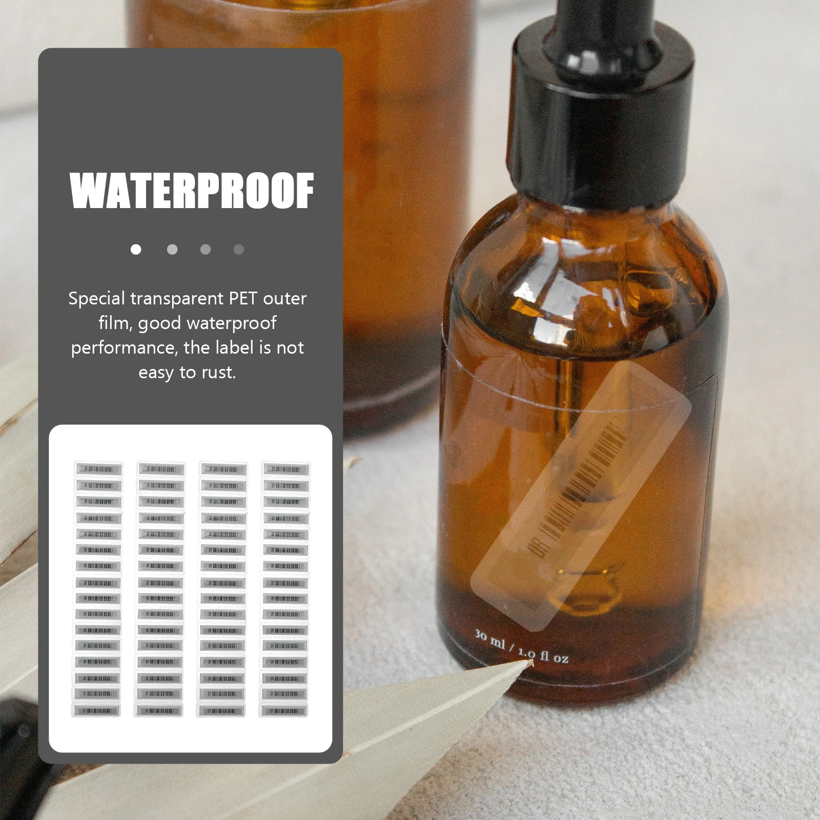 

75Pcs Anti-Theft Label Acoustomagnetic Waterproof Pet Film for Supermarket Goods Cosmetics Security Tags