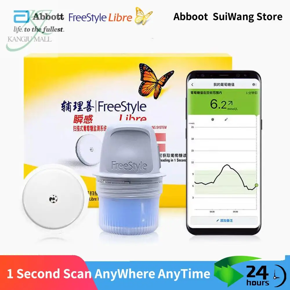 Freestyle Libre 24 Hours Monitoring Blood Glucose Meter Tester Sensor Scanner Finger Free Sensor And Scanner /A Sensor /A Scanne