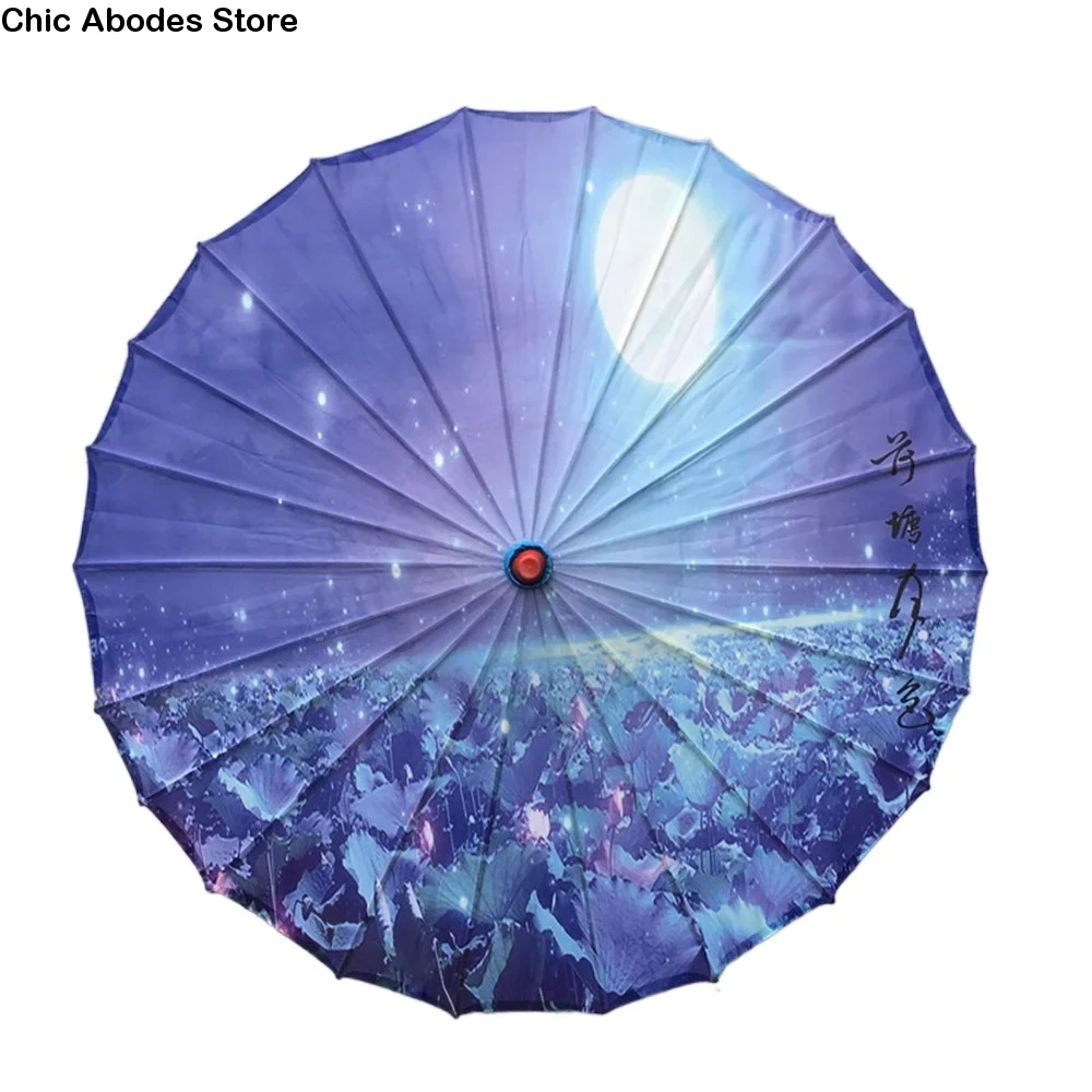 

Handmade Silk Cloth Women Umbrella Rain Proof Waterproof Chinese Oil Paper Umbrella Decorative Ancient Dance Umbrella Party