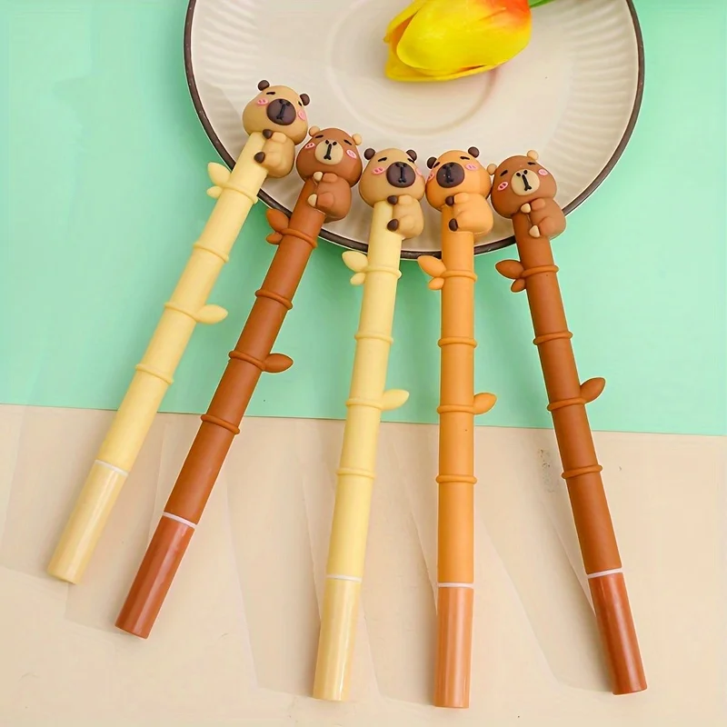 3 Capybara Ballpoint Pens - Smooth Signature Pen, Brown Capybara Design - Ideal Choice for Office Supplies and Stationery