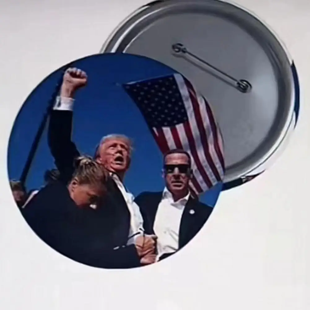 Anti-slip Trump Supporter Brooch Alloy Brooch Trump Brooch Patriotic Election Rally Survivor Print President Campaign Anti-slip