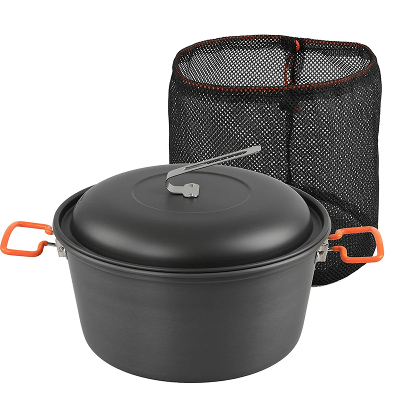 Outdoor Camping Cookware Boiling Pot  Double Ear Folding Pot 5L Steamer Portable Alumina Pot Cookware For Picnic BBQ