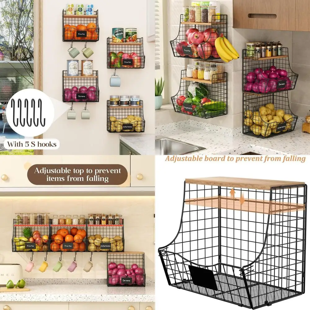 

Корзина для фруктов или кухонная корзина с крышкой, настольная и настенная подвесная корзина для фруктов, для хранения картофеля и лука, металлическая проволочная корзина для фруктов и овощей