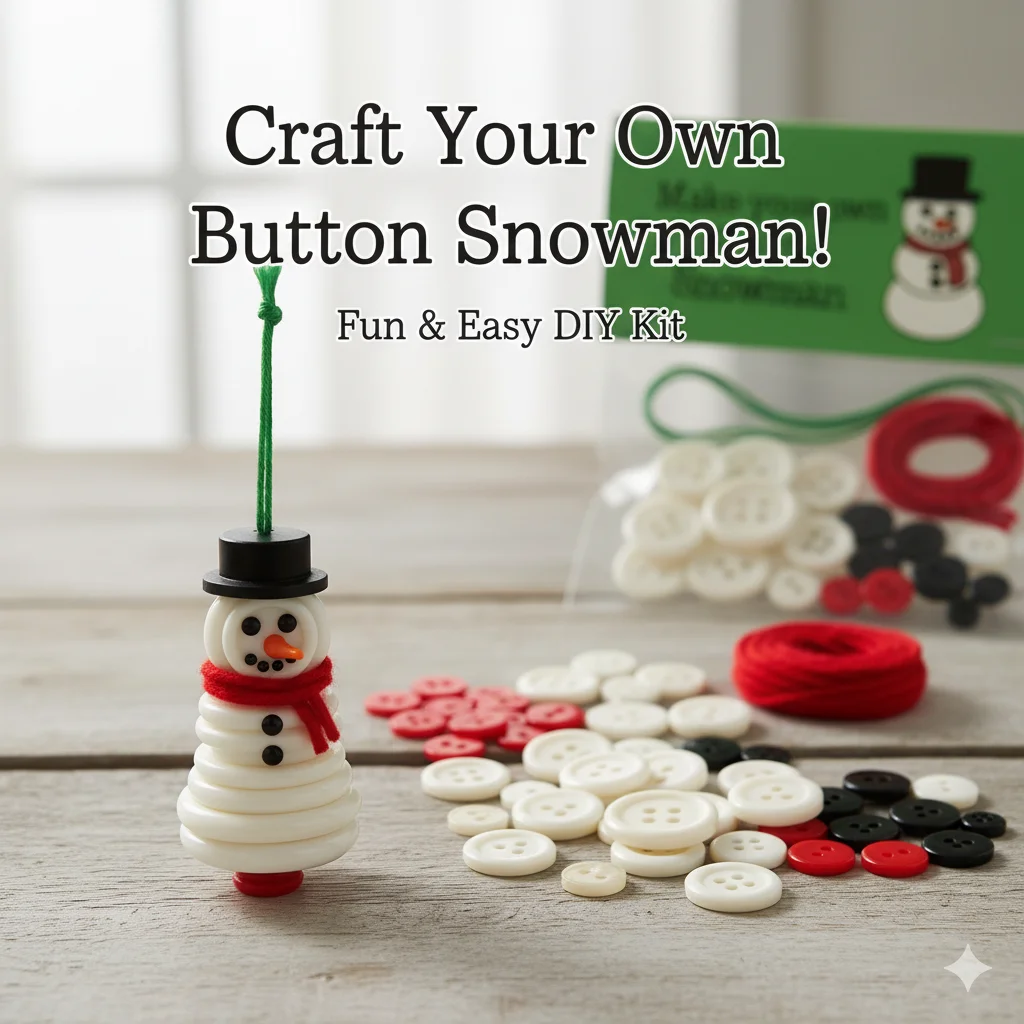 DIY Christmas Ornament Kit Make Your Own Snowman Santa Angel Tree Button Crafts Handmade Decor Kids Family Holiday Activity