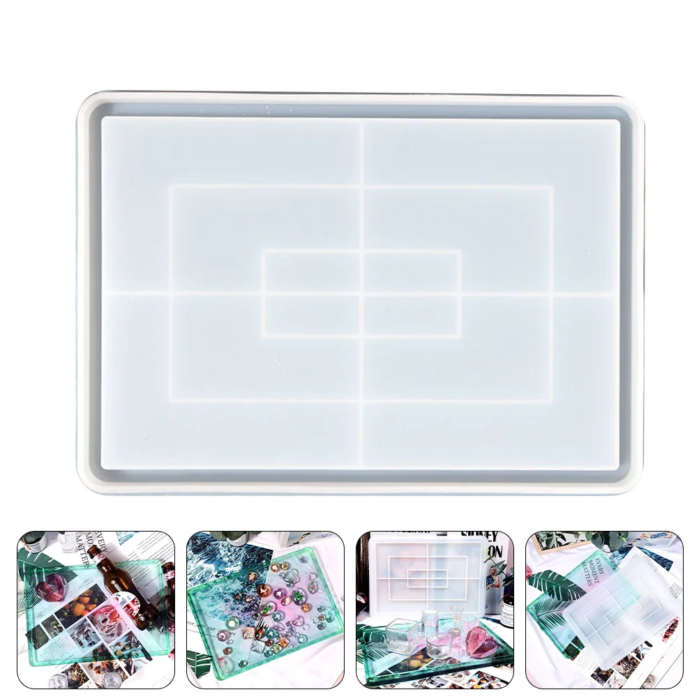 

Прямоугольная силиконовая форма для хранения лотка «сделай сам», кристаллическая эпоксидная форма, антипригарная прочная ручная форма для творческого использования