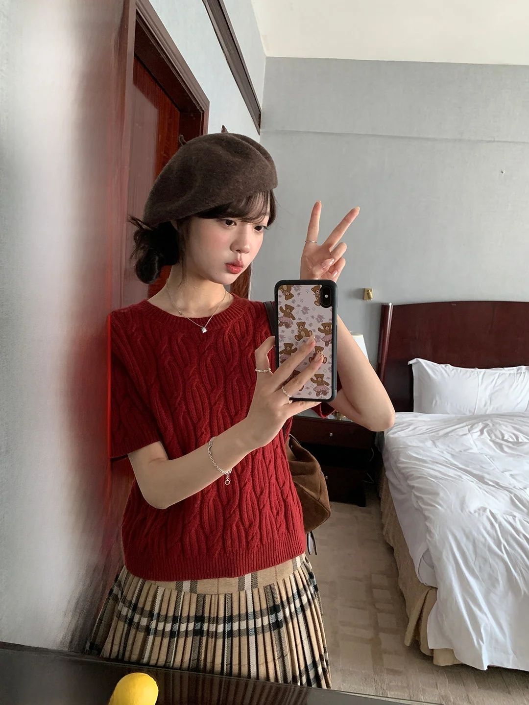 

Retro Twist Knitted ort Sve Top for Women Soft Pure Color round Ne Loose Fit Spring Summer Casual Faion Imimtuan