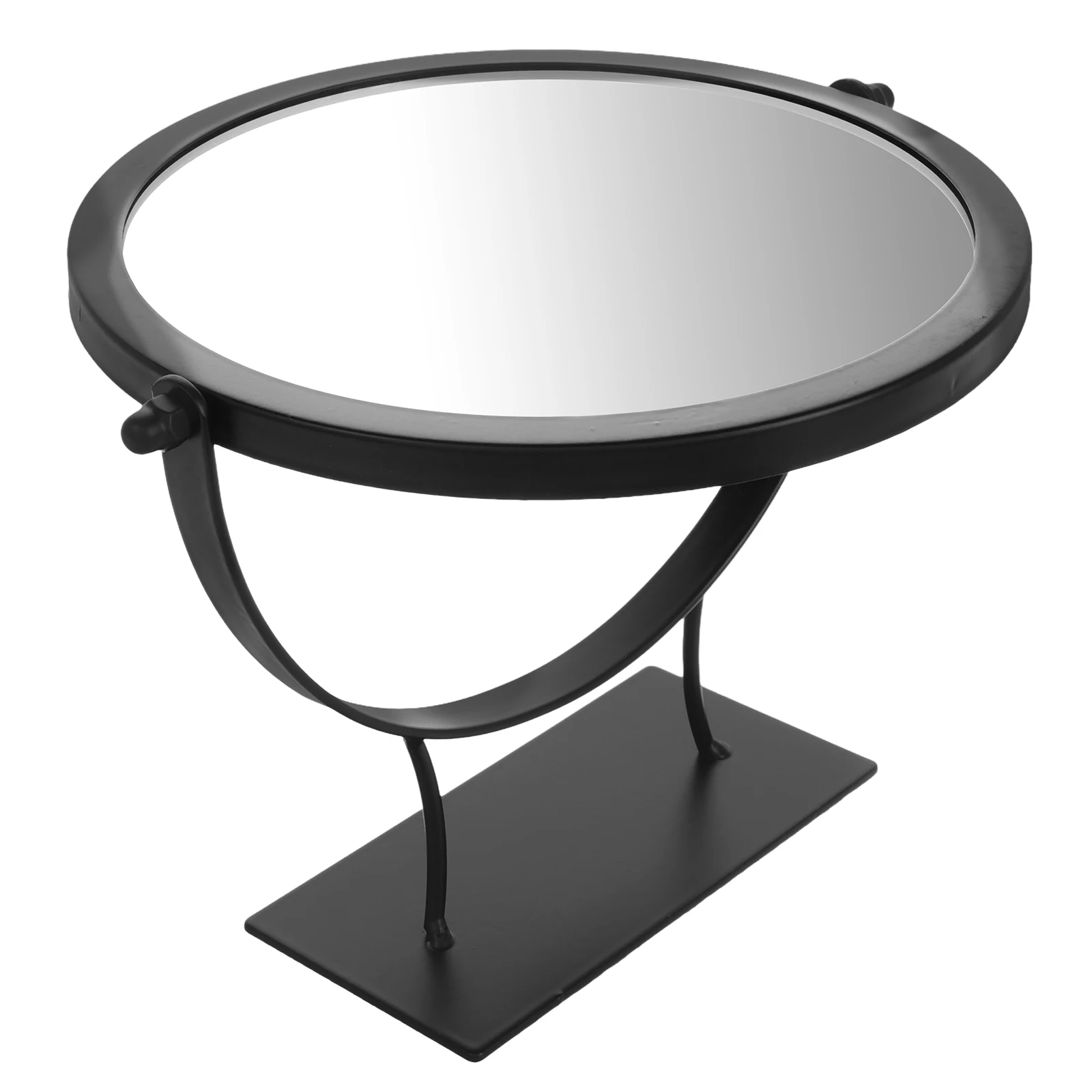 

Desktop Makeup Mirror Iron Frame Glass Rotating Tabletop Mirror For Bedroom Dressing Table Vanity Decor Desk