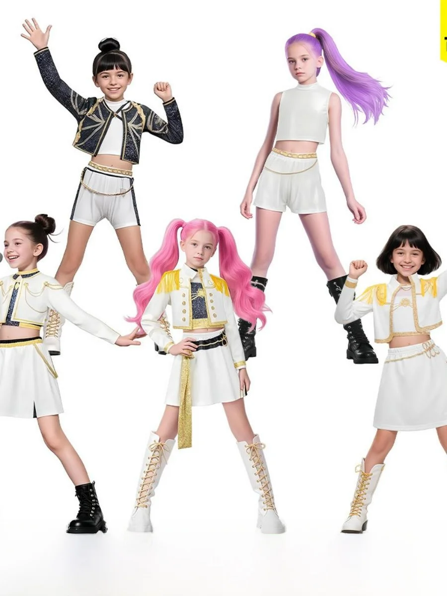 

Белый карнавальный костюм для детей, одежда для выступлений на Хэллоуин, костюм для выступлений K Devil Girl up, полиэстер