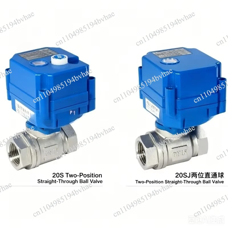 20S Stainless Steel Mini Motorized Ball Valve, Small Diameter Full Port Full Bore Electric Actuated Valve