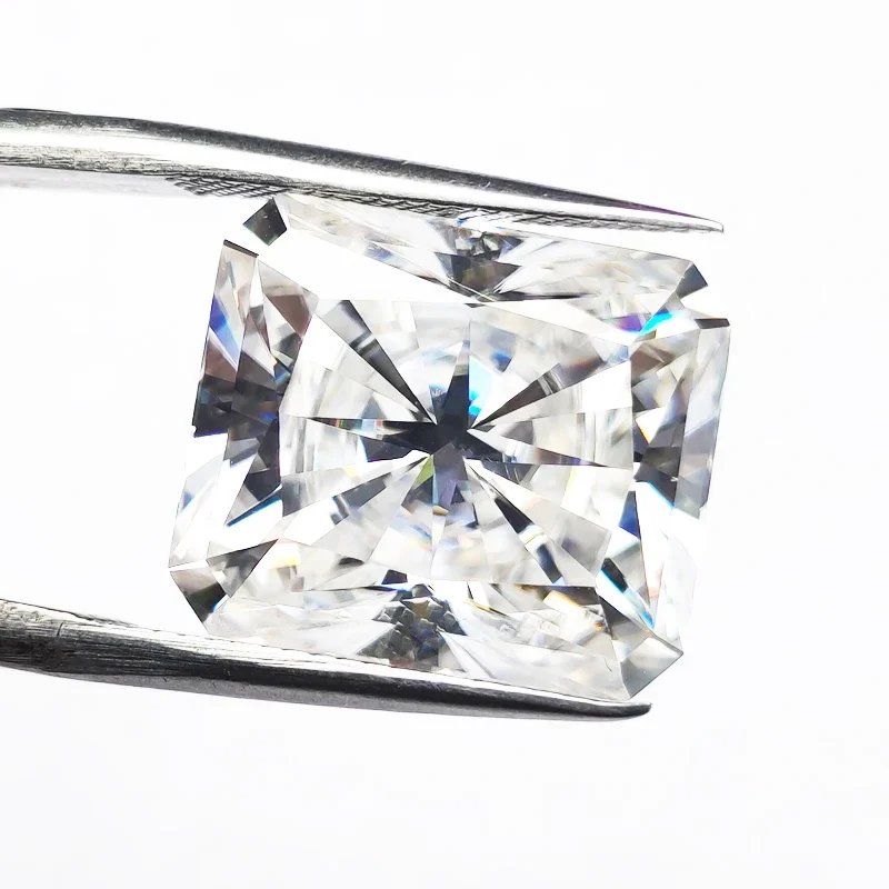 Moissanite Stone Radiant Cut D Color VVS1 Charms Gemstone Diy  Advanced Shiny Jewelry Making Materials with Certificate