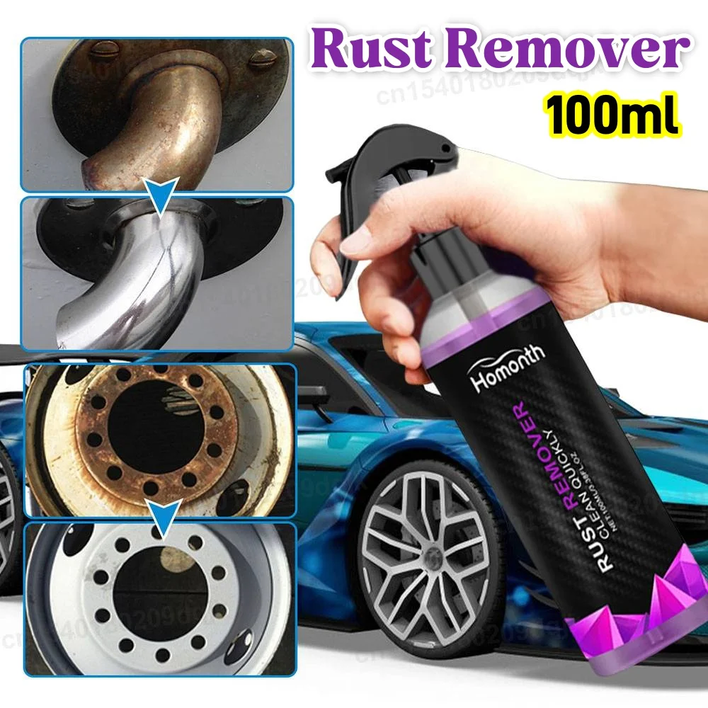 Potente pulverizador eliminador de óxido de 100 ml: inhibidor de óxido de acción rápida con una fórmula sin residuos para herramientas de muebles de metal para automóviles