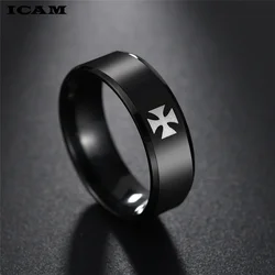 ICAM Titanium Steel World War II Iron German Cross Army Ring Men Fashion Vintage Punk Biker Rings Fine Jewelry Gift