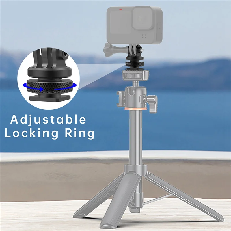 AT82-محول الحذاء البارد مع دوران 360 درجة وتعديل 1/4 بوصة ثقب المسمار لكاميرات الحركة لـ Gopro 13 Osmo Action 4