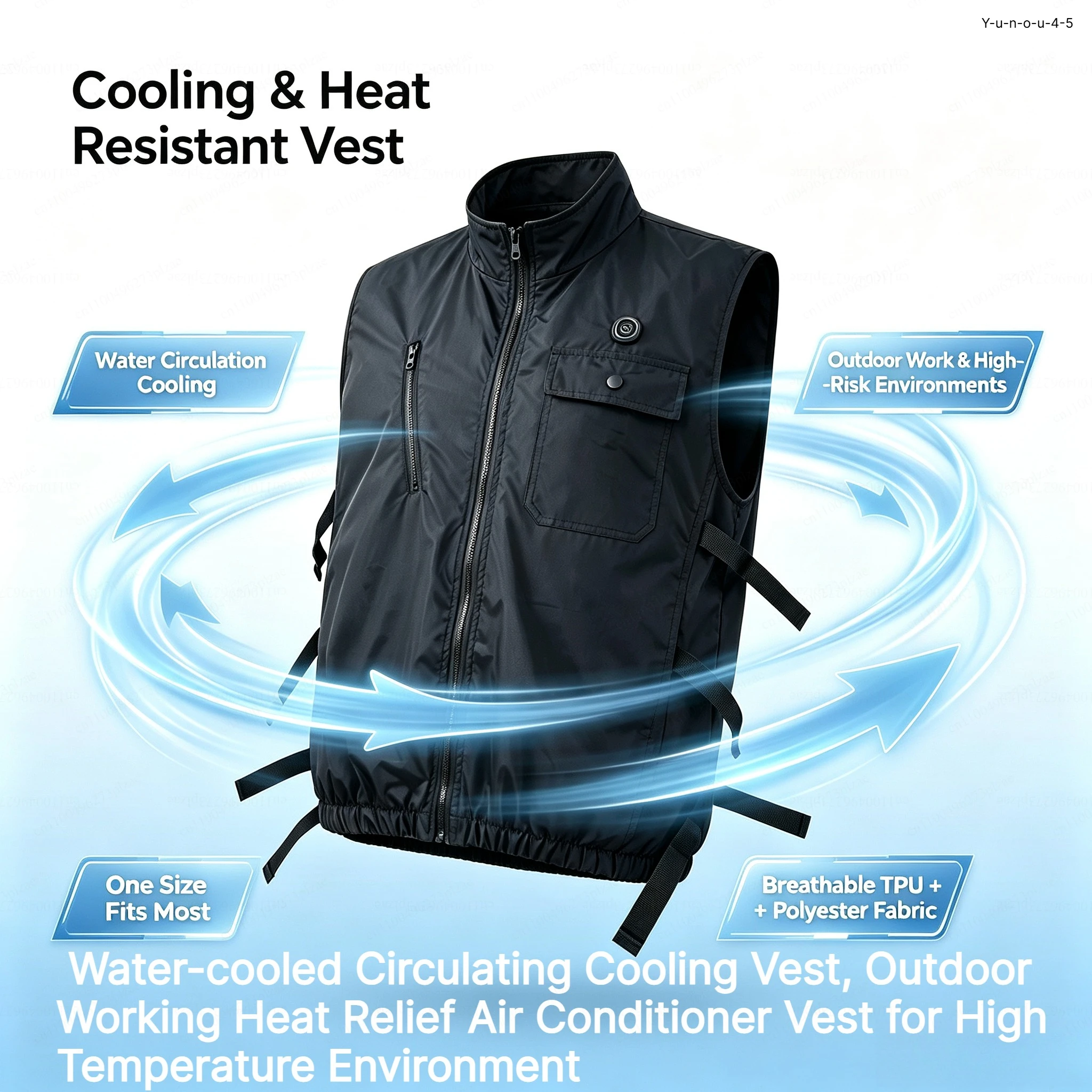 Water-cooled Circulating Cooling Vest, Outdoor Working Heat Relief Air Conditioner Vest for High Temperature Environment