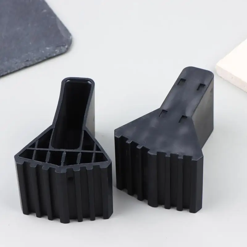 4Pcs Rubber Anti Slip Ladder Foot Covers, Black Non-slip Chair Leg Protector Furniture Replacement Mats