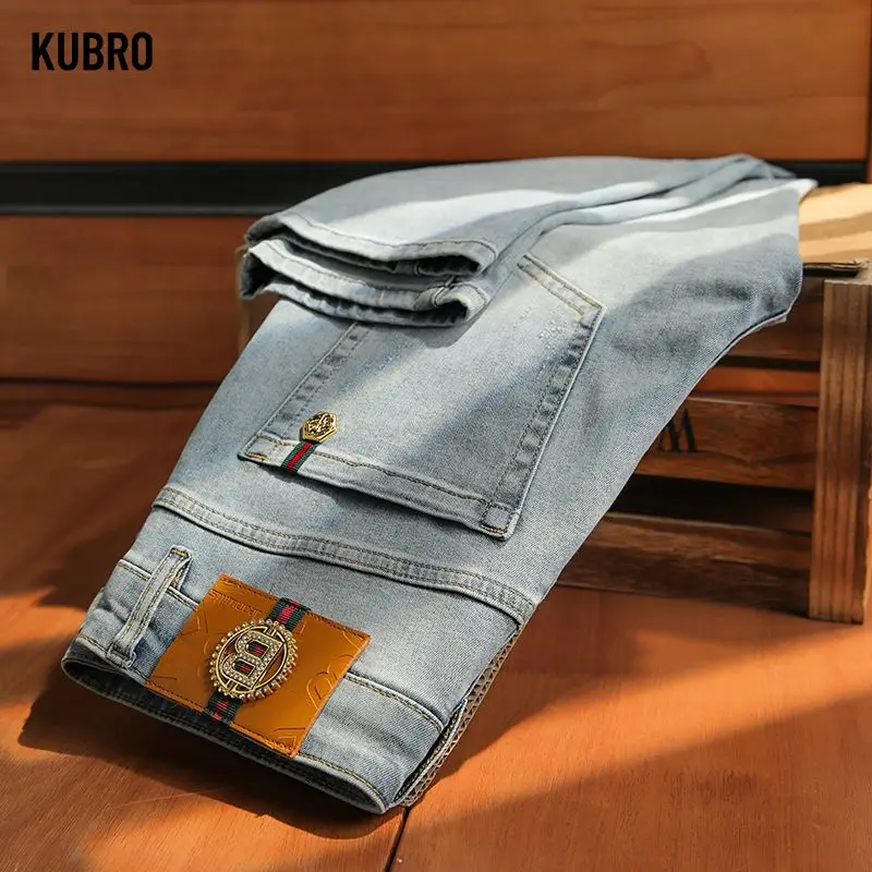 New Stretch Business Casual Jeans Autumn Winter Men's Classic Slim Trousers Black Blue Straight Male Y2K Denim Pants Large Size