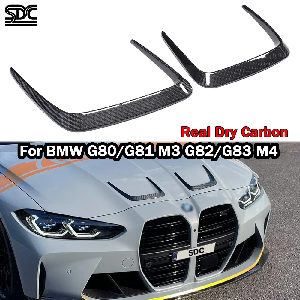 

MP Style Real Dry Carbon Fiber Bonnet Hood Trims For BMW M3 G80 G81 M4 G82 Competition 2021+ G83 2 Pcs/set