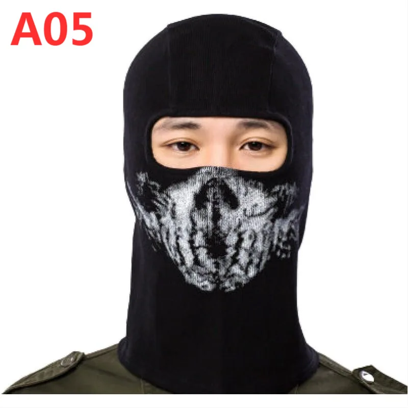 Comfortable Cotton Fabric Ghost Mask Balaclava Skull Hood Red & White